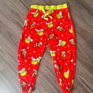 Grinch velour pajama pants size M